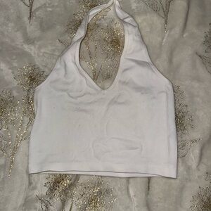 Bozzolo Classic White Halter Crop Top